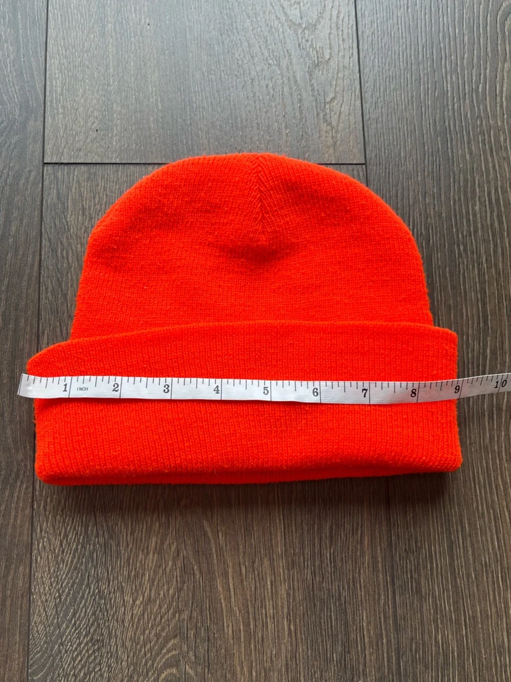 Orange Knit Beanie Hat